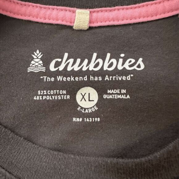 Chubbies Men's The Weekend Has Arrived Pocket Long Sleeve T-Shirt Black XL - Picture 3 of 6